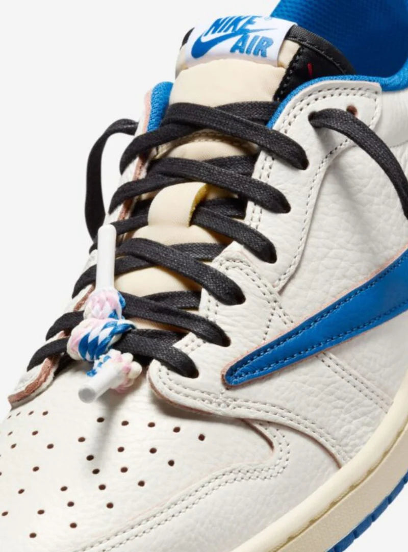 Air Jordan 1 Retro Low OG SP Fragment x Travis Scott Sail Military Blue
