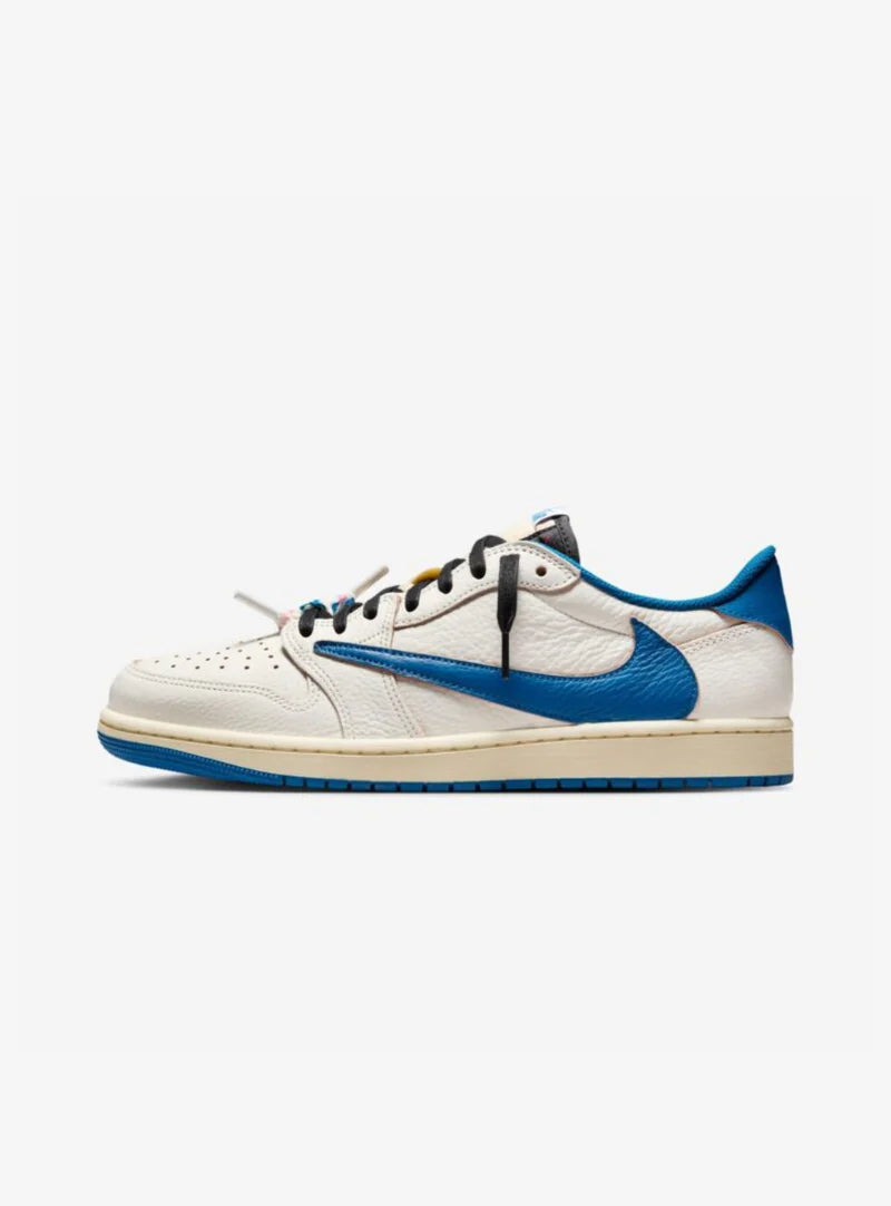 Air Jordan 1 Retro Low OG SP Fragment x Travis Scott Sail Military Blue